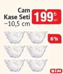 CAM KASE SETİ 10,5 CM 6'LI